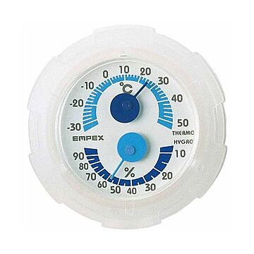 (まとめ)EMPEX 温・湿度計 シュクレミニ温度・湿度計 TM-2381 クリアホワイト【×5セット】