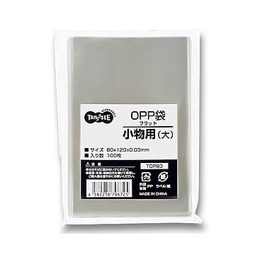 （まとめ） TANOSEE OPP袋 フラット 小物用（大） 80×120mm 1セット（1000枚：100枚×10パック） 【×3セット】