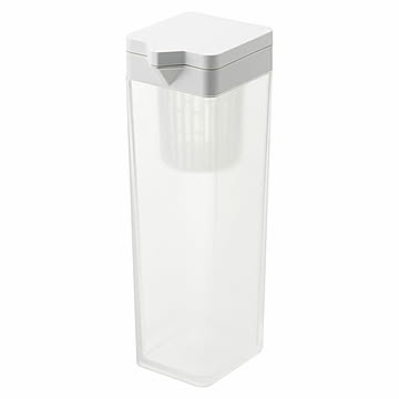 tower タワー (山崎実業) 倒して置ける冷水筒 ティーバッグ入れ付き Pitcher With Tea Bag Insert お茶入れ スリム ドアポケット 冷蔵庫 ピッチャー 冷水ポット