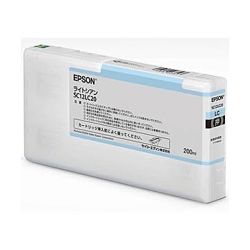 【訳あり・在庫処分】エプソン インクカートリッジ 200mlライトシアン SC12LC20 1個