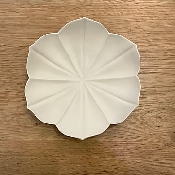 臼杵焼　USUKIYAKI 稜花蓮弁皿 S ホワイト　USUKIYAKI研究所
