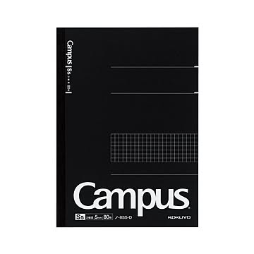 （まとめ）コクヨ キャンパスノート セミB55mm方眼罫 80枚 ノ-8S5-D 1セット（5冊）【×5セット】