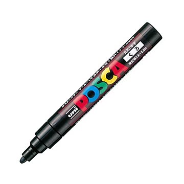 (まとめ) 三菱鉛筆 水性マーカー ポスカ 中字丸芯 黒 PC5M.24 1本 【×30セット】