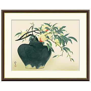 額絵 桃 川端龍子 42x34cm 三幸