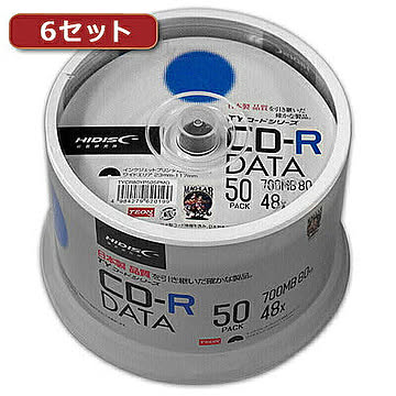 6セットHI DISC CD-R(データ用)高品質 50枚入 TYCR80YP50SPMGX6 管理No. 4560352838349