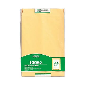 （まとめ）マルアイ 事務用封筒 PK-1A4 角20 100枚×5×5セット