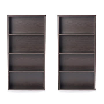 コミック棚450(2個組) 【ブラウン】  本棚  2台セット コミック棚 幅45cm 奥行16cm 4段コミックラック キャビネット シェ