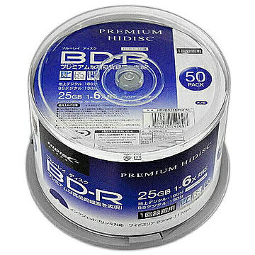 6個セット PREMIUM HIDISC BD-R 1回録画 6倍速 25GB  HDVBR25RP50SPX6 管理No. 4589453405786