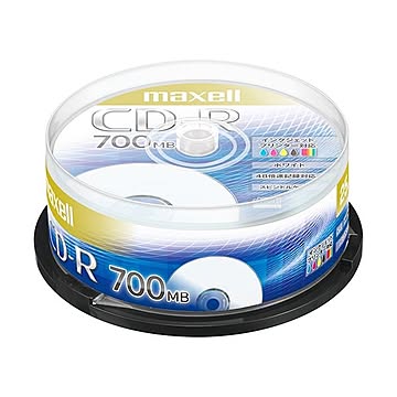 （まとめ）マクセル データ用CD-R 700MB48倍速 ホワイトプリンタブル スピンドルケース CDR700S.PNW.25SP 1パック(25枚) 【×5セット】