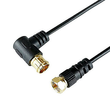 5個セット 極細アンテナケーブル 2m ブラック L字差込式/ネジ式コネクタ HAT20-251LSBKX5 管理No. 4589452992577