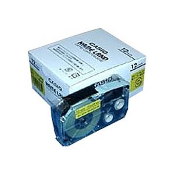 （まとめ） カシオ ネームランド用テープカートリッジ スタンダードテープ 8m 5巻入 XR-12YW-5P-E 黄 黒文字 【×2セット】