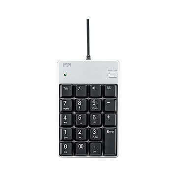 サンワサプライ USB2.0ハブ付テンキー シルバー（簡易パッケージ） NT-17UH2PKN
