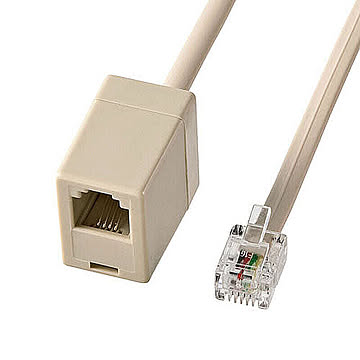 サンワサプライ 電話延長ケーブル TEL-EX8-10K2 管理No. 4969887763810