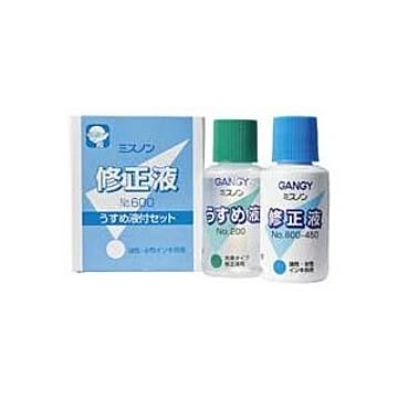 （まとめ）カズキ 修正液ミスノン NO.600 うすめ液付×10セット