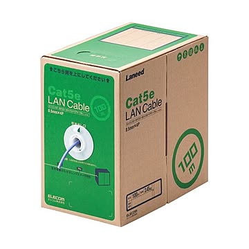 エレコム EU RoHS指令準拠LANケーブルCat5e 単線 パープル 100m LD-CT2/PU100/RS 1本
