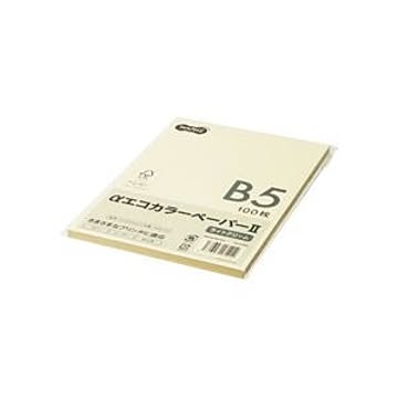 （まとめ） TANOSEE αエコカラーペーパーII B5 ライトクリーム 少枚数パック 1冊（100枚） 【×15セット】