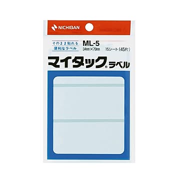 (まとめ) ニチバン マイタックラベル 一般無地 34×79mm ML-5 1パック(45片：3片×15シート)  【×50セット】
