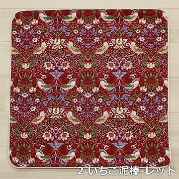BEST OF MORRIS モリス柄 クッションカバー 45×45cm レッド 2-いちご泥棒