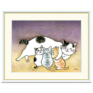 額絵 安らぎのねこ 千春 42x34cm 三幸