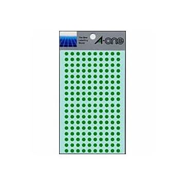 （まとめ） エーワン カラーラベル 丸型5mm径 07063 緑 1P9シート（1800片）入 【×10セット】