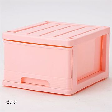 深型 収納ケース/キッチン収納 【6個組 ピンク】 約幅34.5cm スタッキング可 プラスチック 日本製