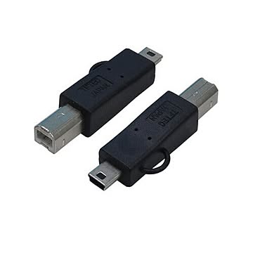 変換名人 変換プラグ USB B(オス)→miniUSB(オス) USBBA-M5A