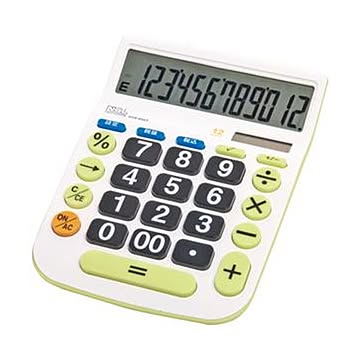 （まとめ）ナカバヤシ 電卓デスクトップ大型キータイプ L 12桁 ECD-8503G 1台【×10セット】