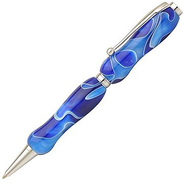 日本製 アクリルボールペン Marble Pen【クロスタイプ/芯：0.7mm】シーブルー/Blue