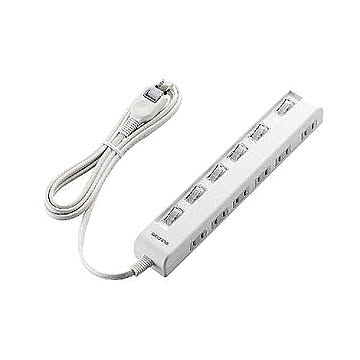 エレコム 個別スイッチ付省エネタップ(横挿しタイプ) T-E5C-2620WH 管理No. 4953103456976