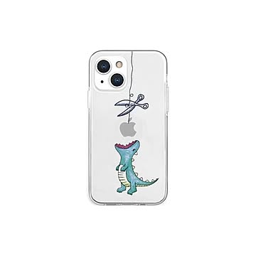 AKAN ソフトクリアケース for iPhone 13 mini はらぺこザウルス グリーン AK20950i13MN