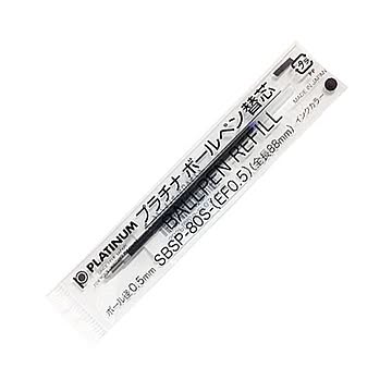 （まとめ） プラチナ 油性ボールペン替芯（なめらかインク多色用） 0.5mm 黒 SBSP-80S-（EF0.5）#1 1セット（10本） 【×5セット】