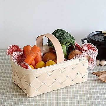 VERSO DESIGN LASTU マッシュルームバスケット Sサイズ レザーハンドル ベージュ