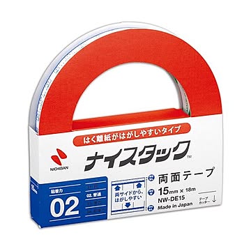 (まとめ) ニチバン ナイスタック 両面テープ はくり紙がはがしやすいタイプ 大巻 15mm×18m NW-DE15 1巻  【×30セット】