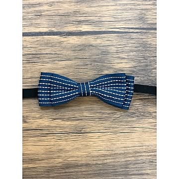 Pet bow tie（ペットボウウタイ） M ドットライン×ネイビー