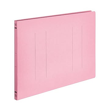 （まとめ）TANOSEEフラットファイルE(エコノミー) B4ヨコ 150枚収容 背幅18mm ピンク 1パック(10冊) 【×10セット】