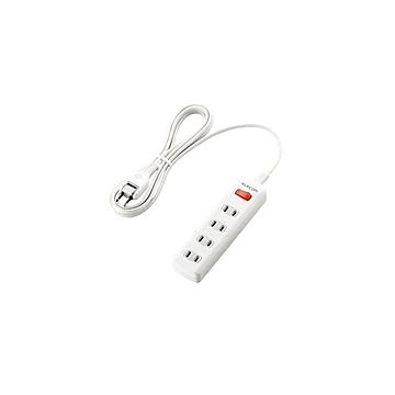 (まとめ)エレコム 一括スイッチ付 雷ガードタップ T-K3A-2425WH×3セット