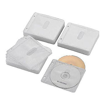 エレコム Blu-ray・CD・DVD対応不織布ケース 2穴 CCD-NBWB240WH 管理No. 4953103489264