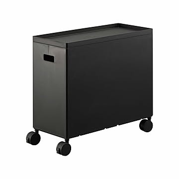 tower タワー (山崎実業) 蓋付き収納ボックスワゴン L Rolling Organizer Bin - Large 隙間 蓋 スタッキング クローゼット キッチン サイドテーブル