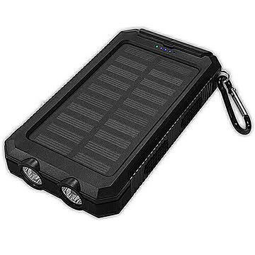 HIDISC 8000mAhソーラーチャージャー 2USB+LEDライト搭載 MBSC8000FTBK
