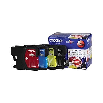 （まとめ） ブラザー BROTHER インクカートリッジ お徳用 4色 LC11-4PK 1箱（4個：各色1個） 【×3セット】