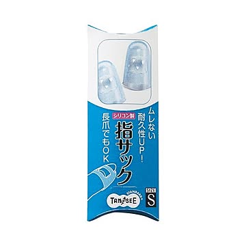 (まとめ) TANOSEE シリコンキャップ指サック S ブルー 1パック（4個） 【×30セット】