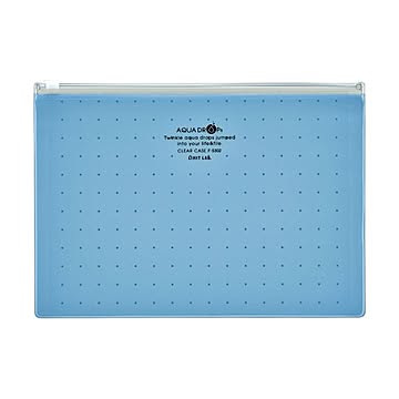 （まとめ）リヒトラブ AQUA DROPsクリヤーケース A5ヨコ 青 F-5302-8 1枚【×20セット】