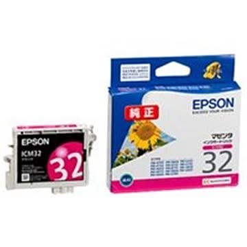 （まとめ買い）エプソン EPSON IJインクカートリッジ ICM32 マゼンタ ×4セット