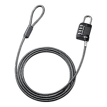 サンワサプライ ワイヤー一体型ダイヤル錠(ブラック) SLE-32S 管理No. 4969887894422