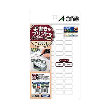 （まとめ） エーワン 手書きもプリントもできるラベルはがきサイズ 角型48面 15×8mm 26001 1冊（12シート） ×30セット