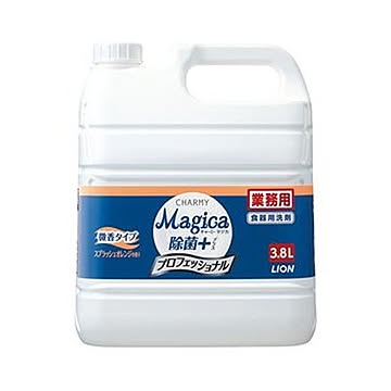 （まとめ）ライオン CHARMY Magica除菌プラス プロフェッショナル 微香スプラッシュオレンジ 業務用 3.8L 1本【×5セット】