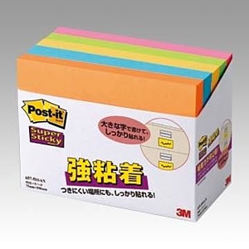 （まとめ） 住友スリーエム ポストイット(R) 強粘着シリーズ 657-5SSAN オレンジ エレクトリックブルー ウルトライエロー ライム ローズ 5個入 【×2セット】