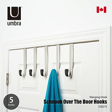 Umbra アンブラ Schnook Over The Door Hooks スックヌック ドアフック (5本タイプ) / 引っ掛け収納 ドアフック 扉フック 簡易フック