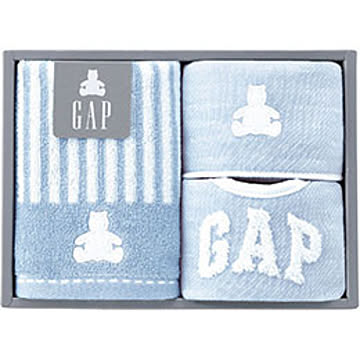 GAP ベビーフェイスタオル&ミニハンカチ&スタイ ブルー
