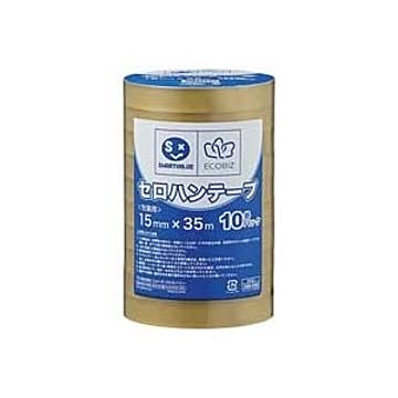 （まとめ）ジョインテックス セロハンテープ15mm×35m10巻 B638J【×10セット】
